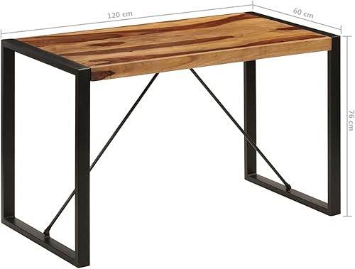 Miniatura 7 de Mesa de comedor Mesa de comedor de madera Redonda Mesa de comedor de madera para Comedor 47.2"x23.6"x29.9" Madera maciza de Sheesham