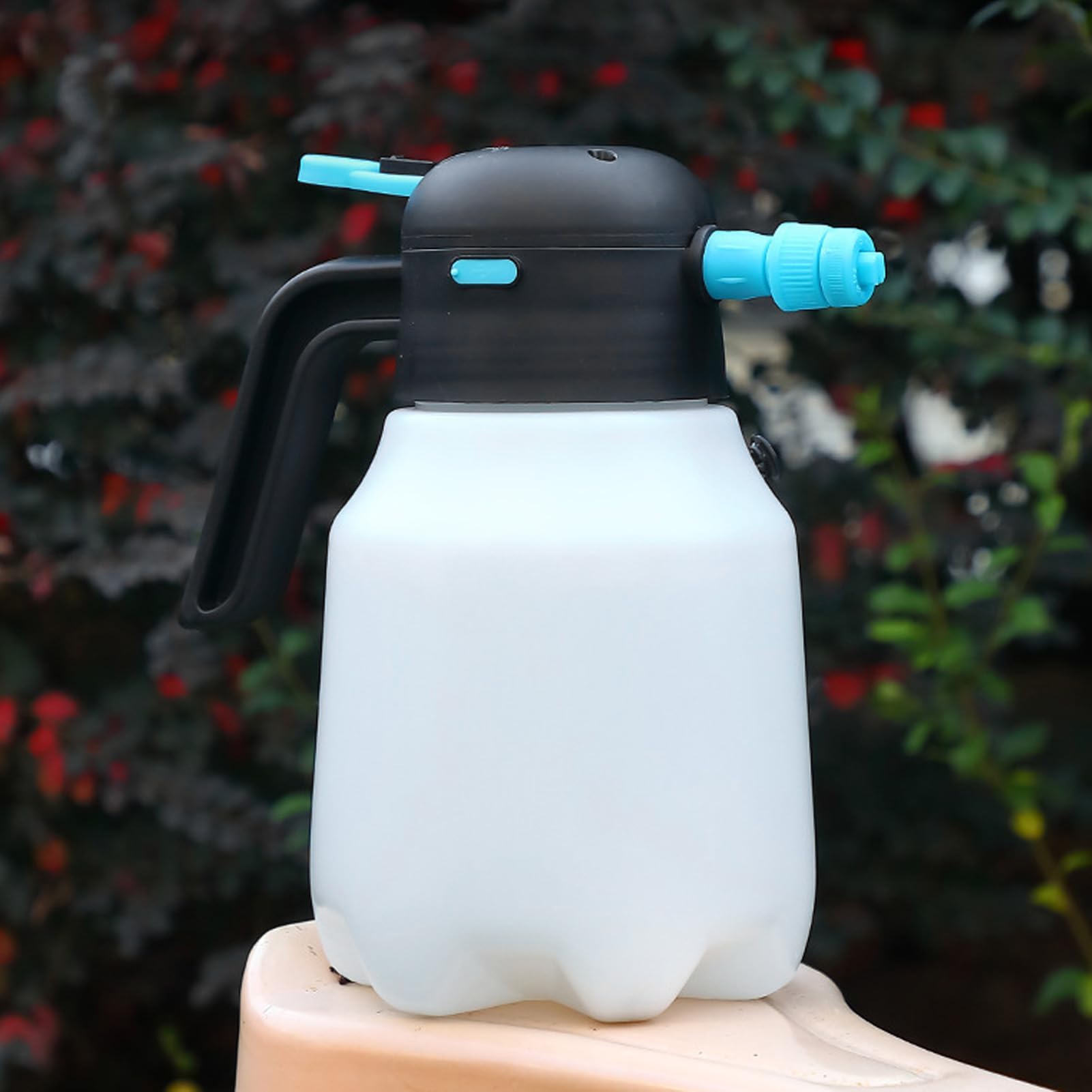 Pulverizador de Espuma Presurizado Inalámbrico, Botella Pulverizadora de Espuma Eléctrica de PP de 2000mAh y 1,8l con Batería de Litio para Lavado de Coches y Riego de Flores