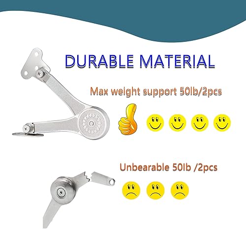 Miniatura 5 de Bisagras de caja de juguetes, cierre suave, bisagras de soporte de tapa APFFSY para el pecho, armario, armario, caja de madera, soporte de peso