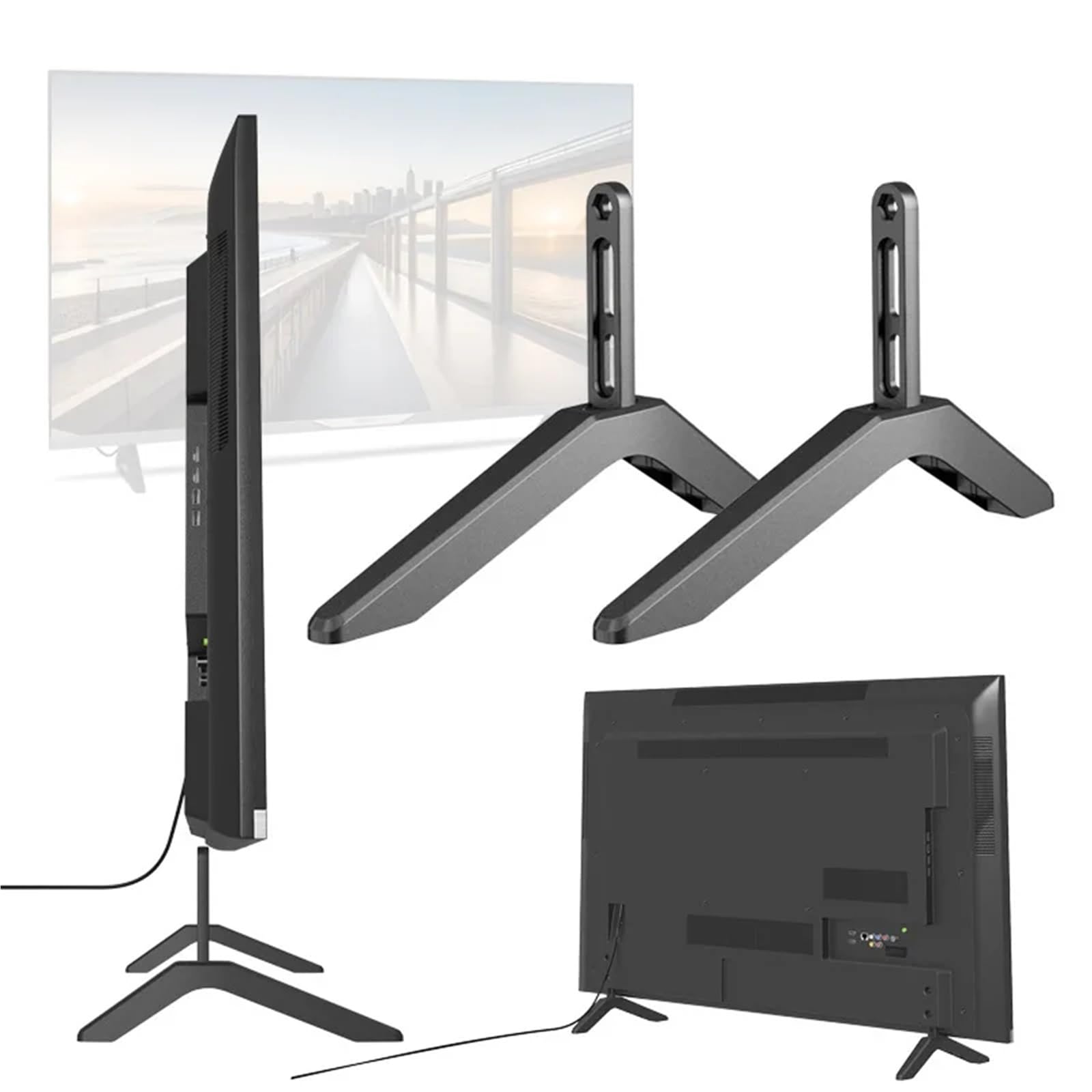 INFRI 2 soportes universales para TV, base de TV LCD, LED, altura de la pantalla, patas elevadoras de altura, soporte de mesa para televisión