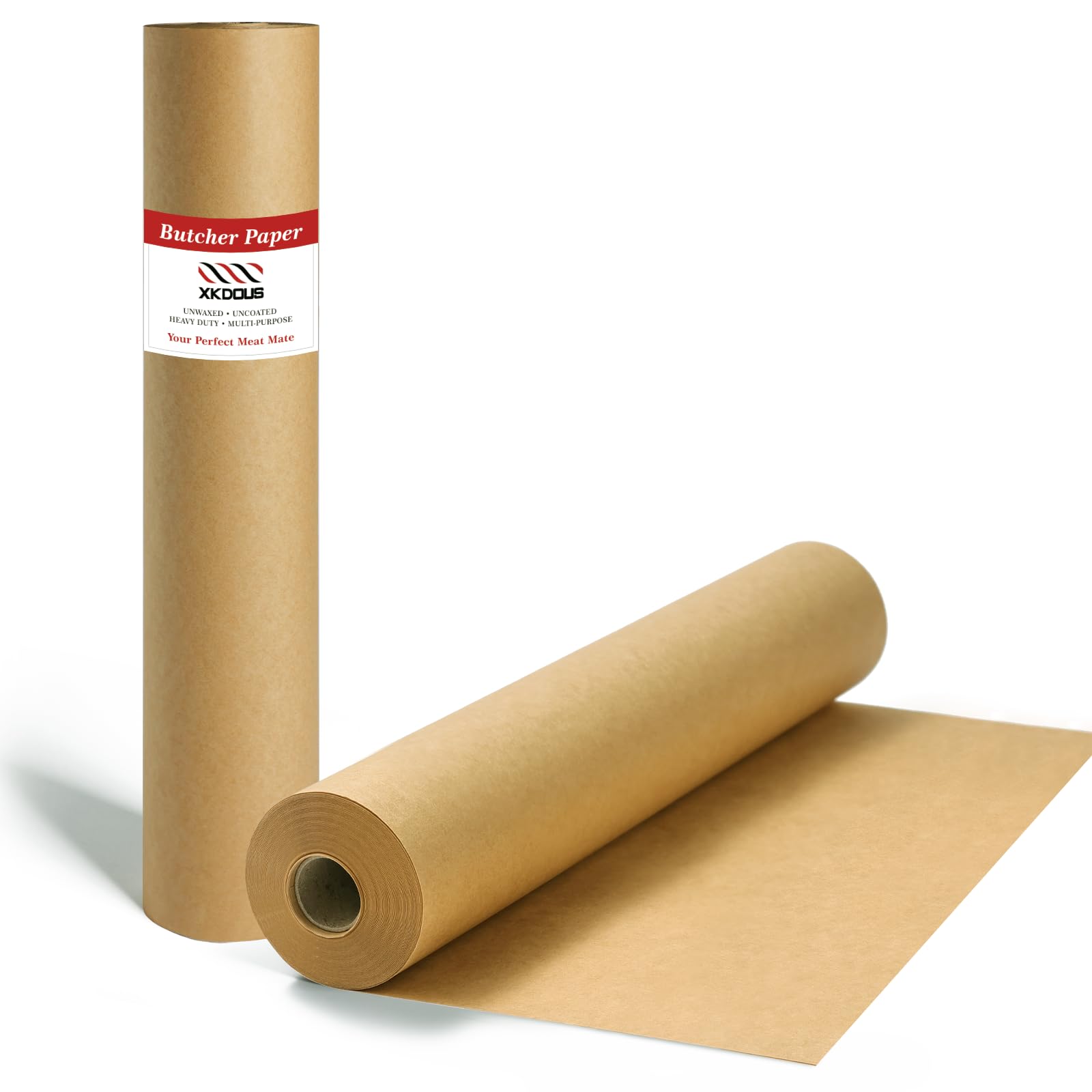 Rouleau de papier de boucher marron 61 cm x 60 m pour la cuisine ou l'emballage, papier de boucher pour fumoir, rouleau de papier kraft, papier de boucher pour sublimation, papier de congélation,