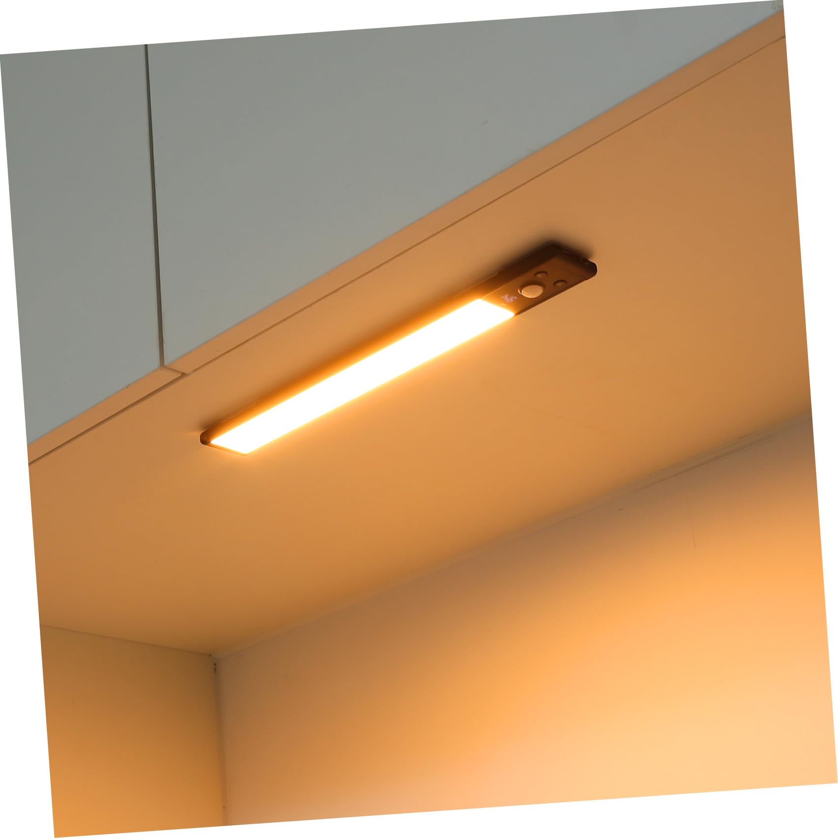HEMOTON 4 Piezas Luces LED Debajo del Gabinete Sensor de Movimiento, Recargables, Diseño Compacto en Negro, Material de Aleación de Aluminio y Plástico, Ideales para Escaleras y