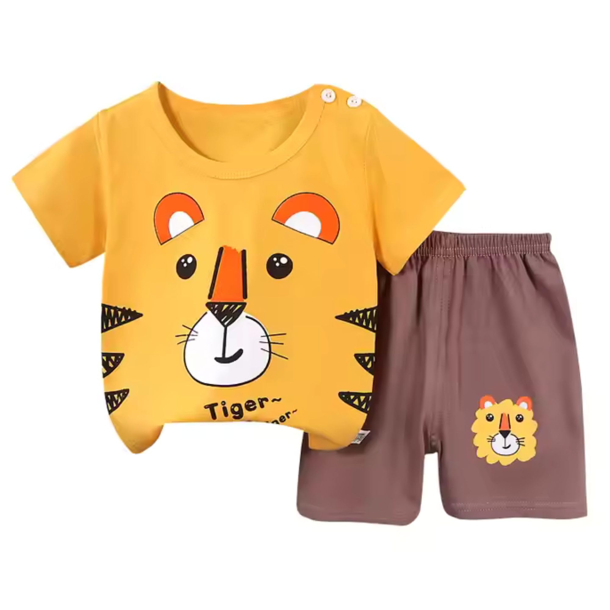 | Stylish Summer Kids Clothes for Girls and Boys| 100% Cotton T-Shirt and Pant Set | Perfect for Kids Party Dress or Casual Wear | Cute Orange Tiger Print-image-9