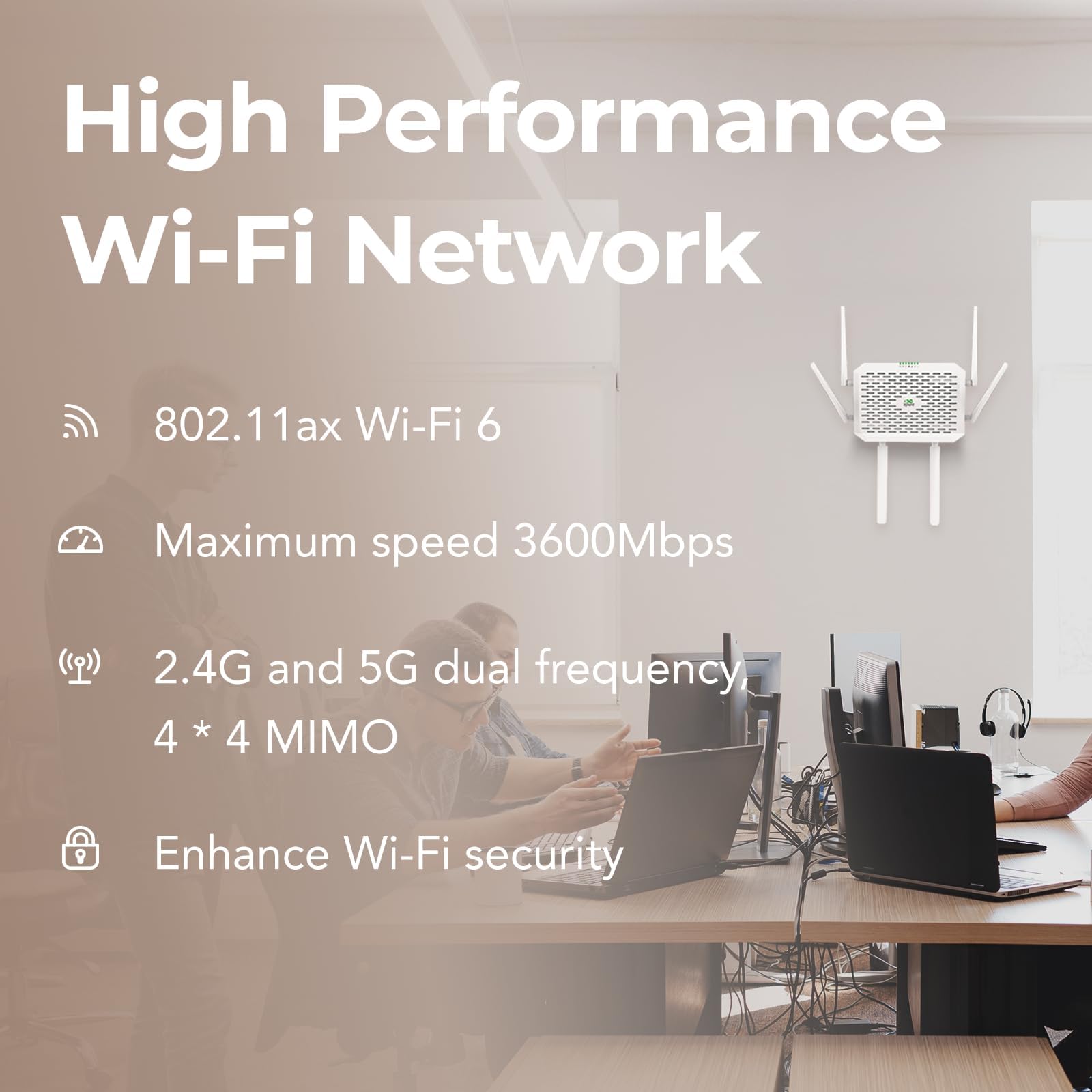 InHand Networks FWA02 Routeur 5G WiFi 6 AX3600,5G Max.DL 4.76Gbps, 2 Ports 2.5G, Dual SIM Failover. Modem 5G Débloqué pour Entreprise, Camping-Car & Zone Rurale, Compatible Tous Opérateurs