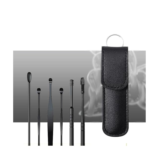 Ear Wax Removal Kit 6pcs Cleaner Tool Set Stainless Steel Spiral Ear Spoon for Ear Cleaning Kit Ear