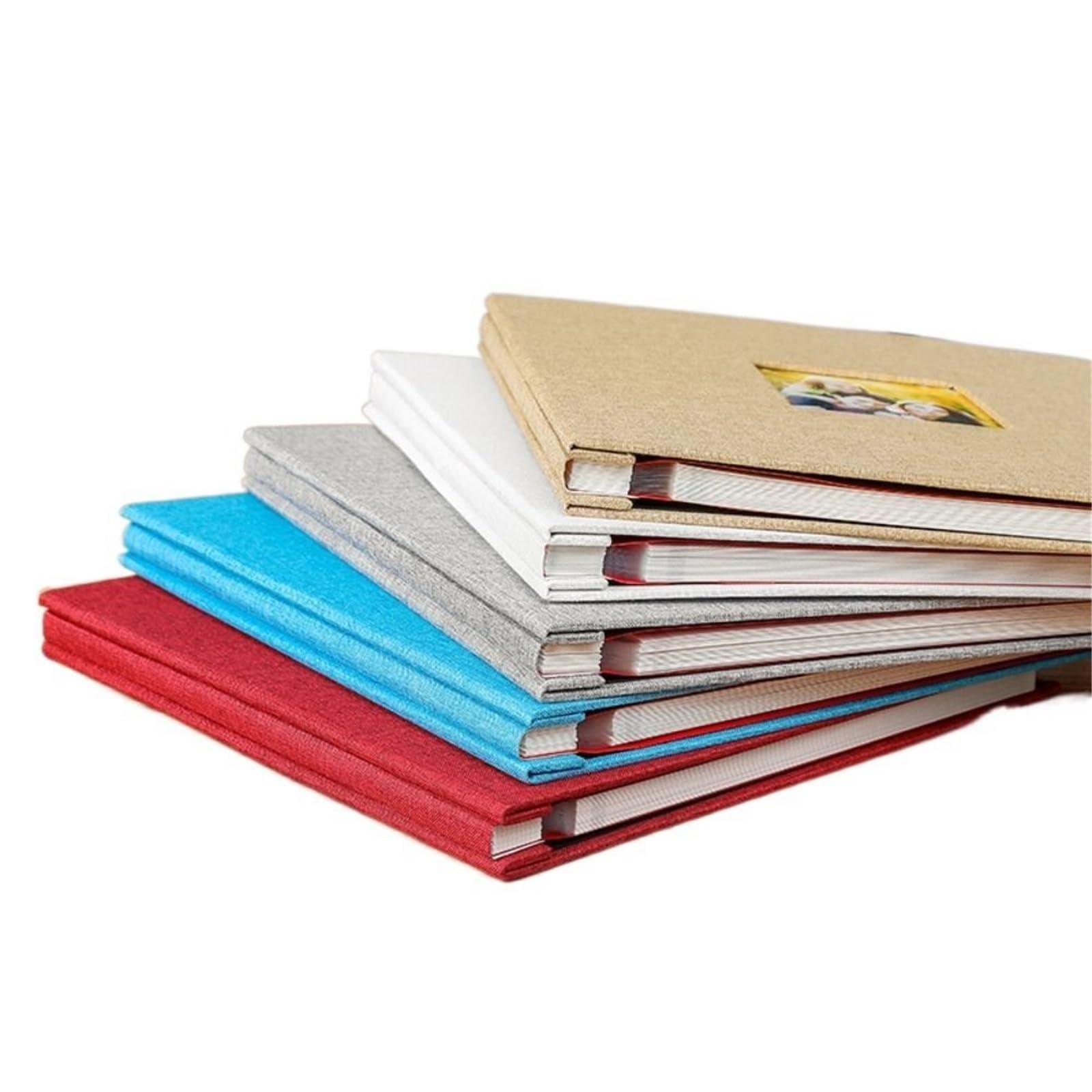 Estuche de almacenamiento imágenes lino, álbum familiar autoadhesivo DIY, recortes memoria conmemorativo 20 hojas Para Aniversarios(Gray-18inch)