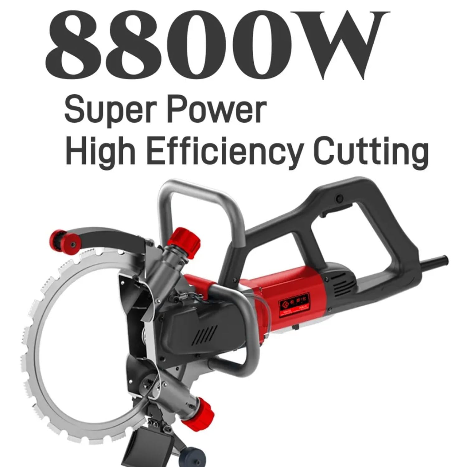 Elektryczna bezszczotkowa piła pierścieniowa, przenośna piła do cięcia betonu o mocy 8800 W z 3 ostrzami, głębokość cięcia 270 mm, 3000 obr./min, wielofunkcyjna przecinarka ście(