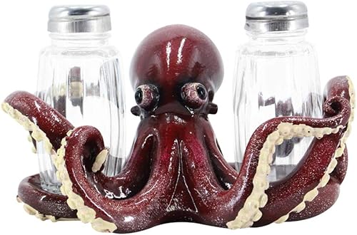 Miniatura 3 de Comfy Hour Soporte para botella de sal y pimienta de pulpo (botella incluidano incluida), poliresina, Western Retro