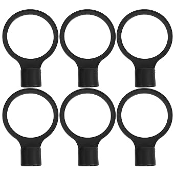 6pcs Retractable Traffic Cone Bar Connectors Hooks Plastic Safety Cone Bar Rings Replacement Cone Delineators Bar Connectors for Parking and Road Construction Accessories Black