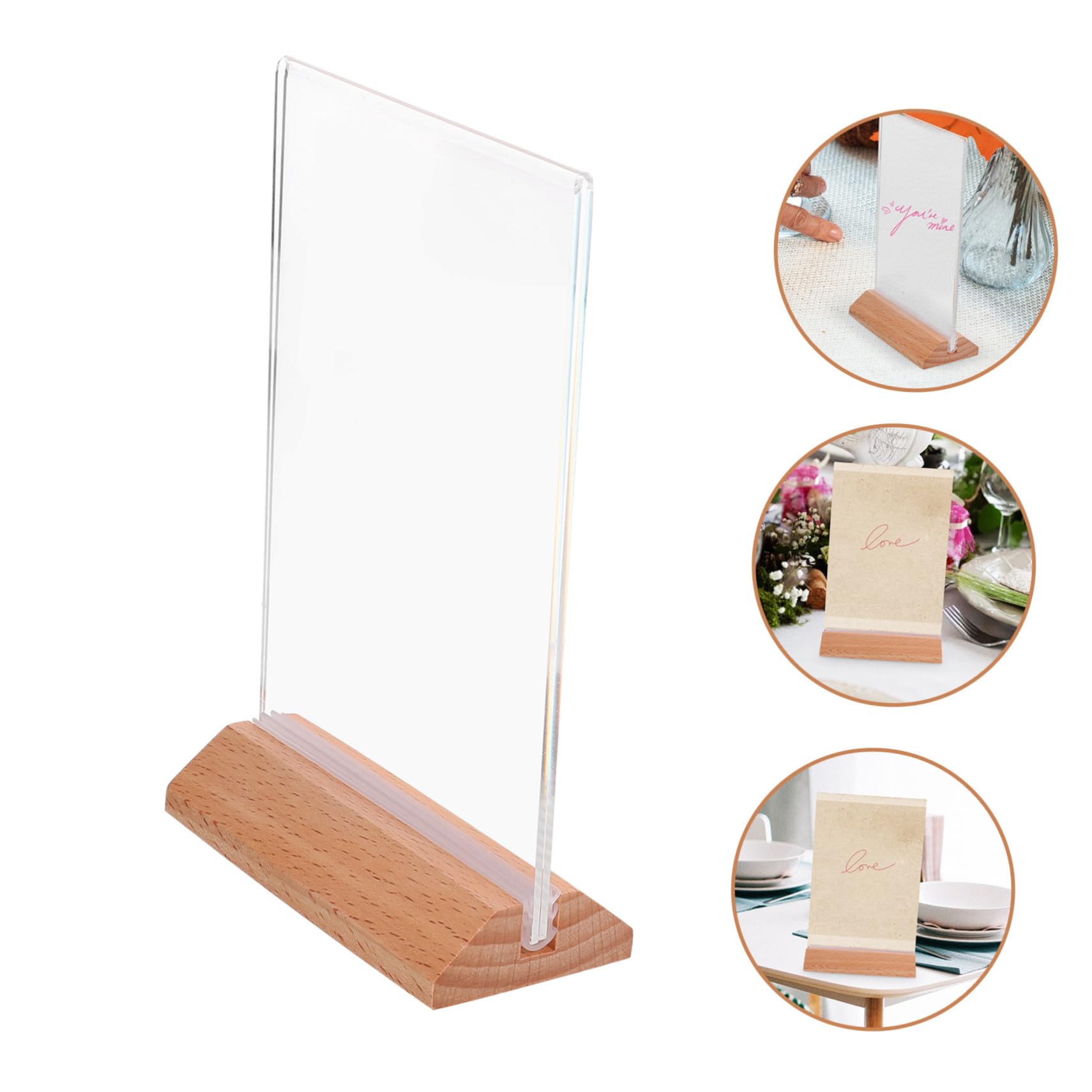 6 Piezas Tablero De Exhibición De Acrílico Transparente Soporte De Letrero De Acrílico Para Letreros De Mesa Hogar La Oficina Restaurante Para Mostrar Menús