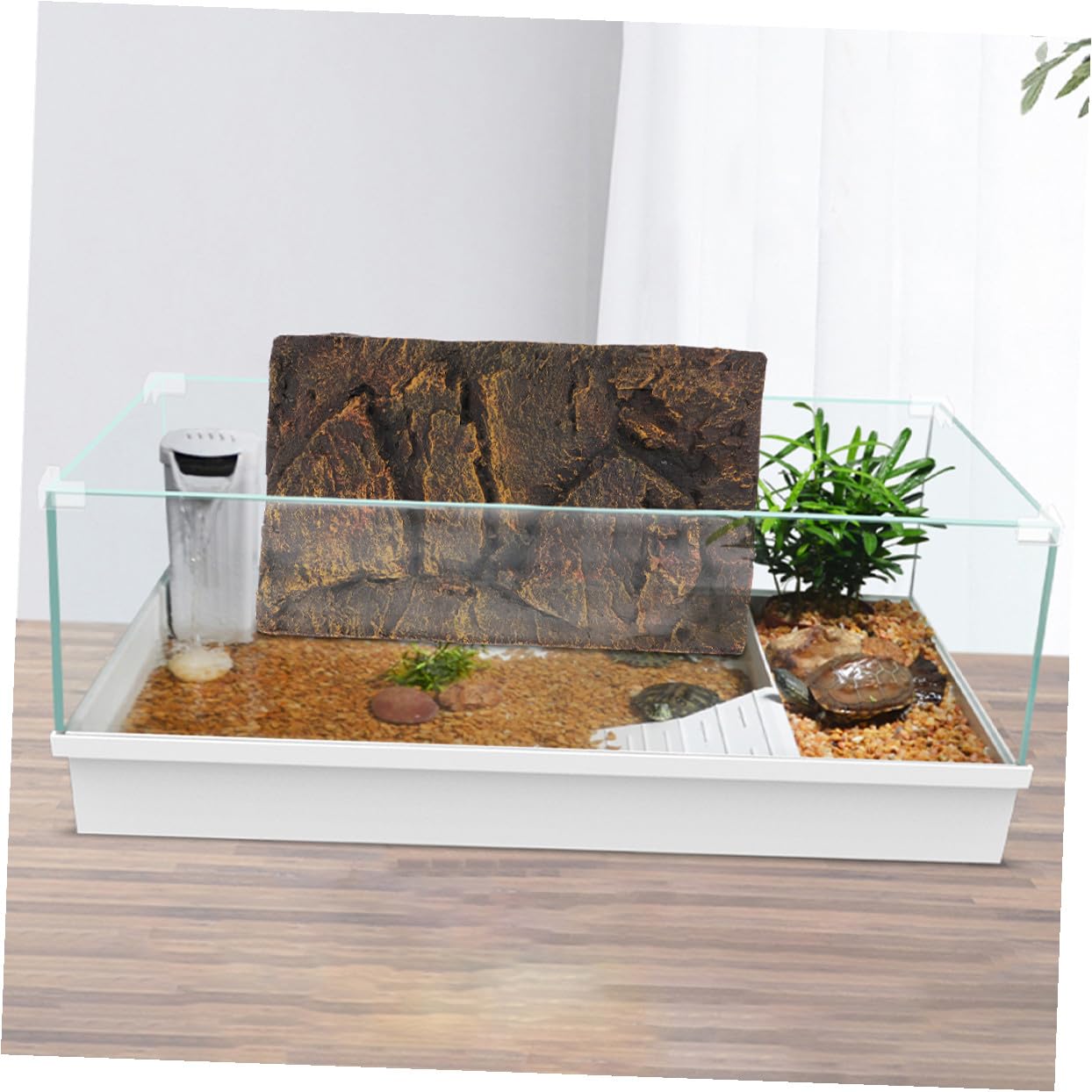 SHINEOFI Tablero de Fondo para Acuario PU 3D 2piezas Decoración | Terrario y Tanque de Tortugas, Escena Decorativa, Acabado Fresco y Chic
