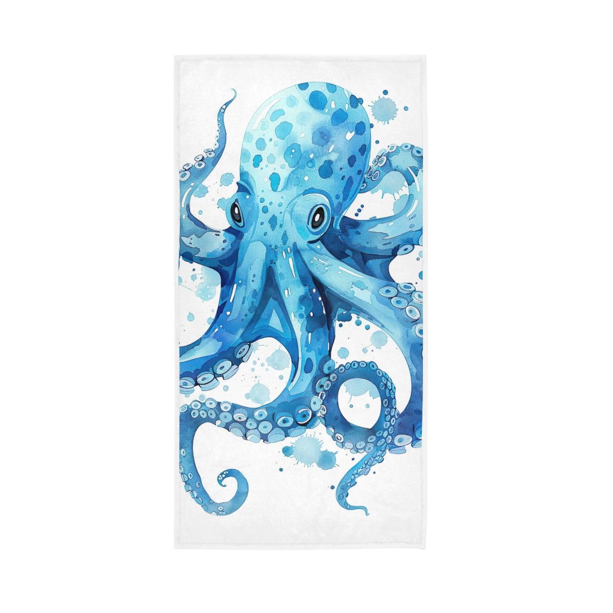 LSRCPD Blue Sea Animal Watercolor Decorative Hand Towels for Bathroom, Hand Towel for Bathroom, Travel, Camp, Hotel, Spa 15 x 30 Inches
