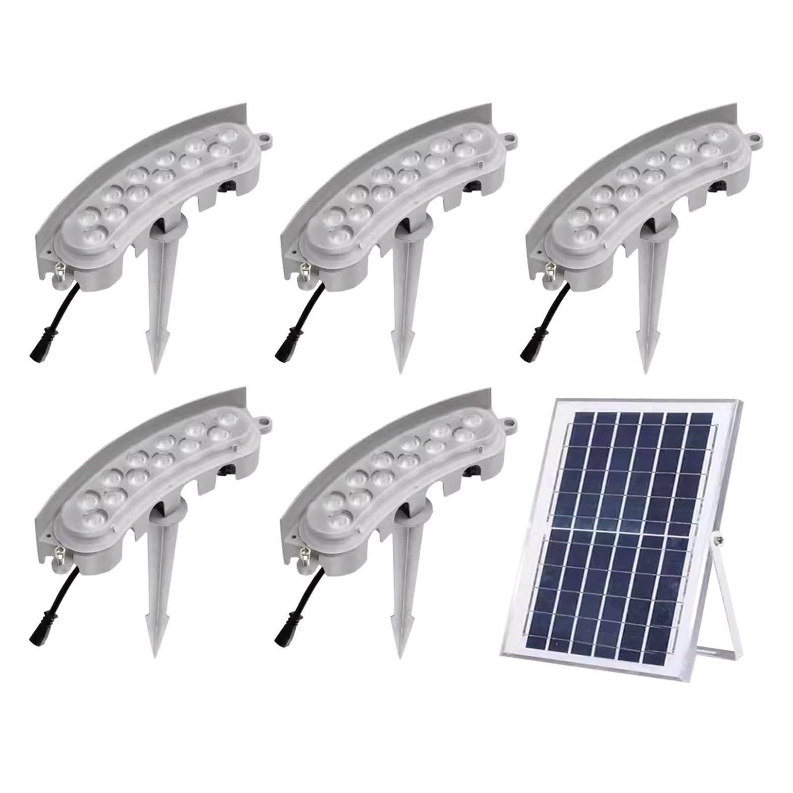 Faretti da giardino a LED a energia solare, per esterni, a bassa tensione, per fioriere e alberi, luce bianca calda, confezione da 6