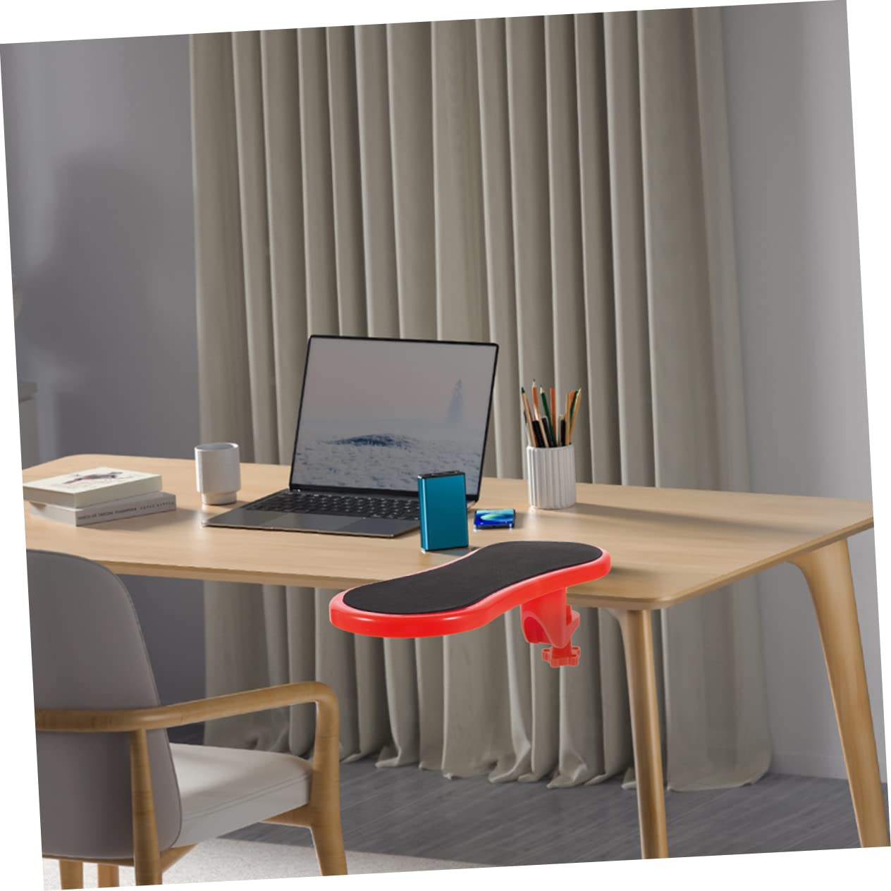 Hemobllo 2pz Poggiapolsi Ergonomico per Ufficio Rosso in Gomma e Cotone Supporto per Polso e Gomito, Design Leggero per Scrivania e Viaggi di Lavoro