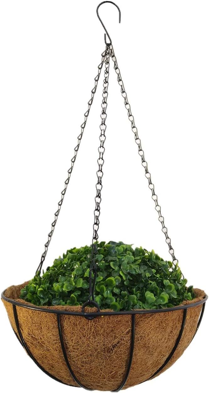 Silk Flower Chain Hanging Basket Flowerpot Artificial Daisy Purple Fake Flowers (Big Basket)