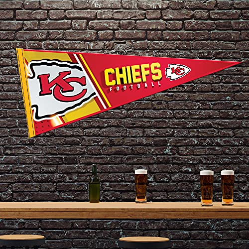Rico Industries NFL Football Kansas City Chiefs Primary 12" x 30" Felt Wall Décor Pennant - Great for Home/Bed Room/Man Cave Décor — view 2