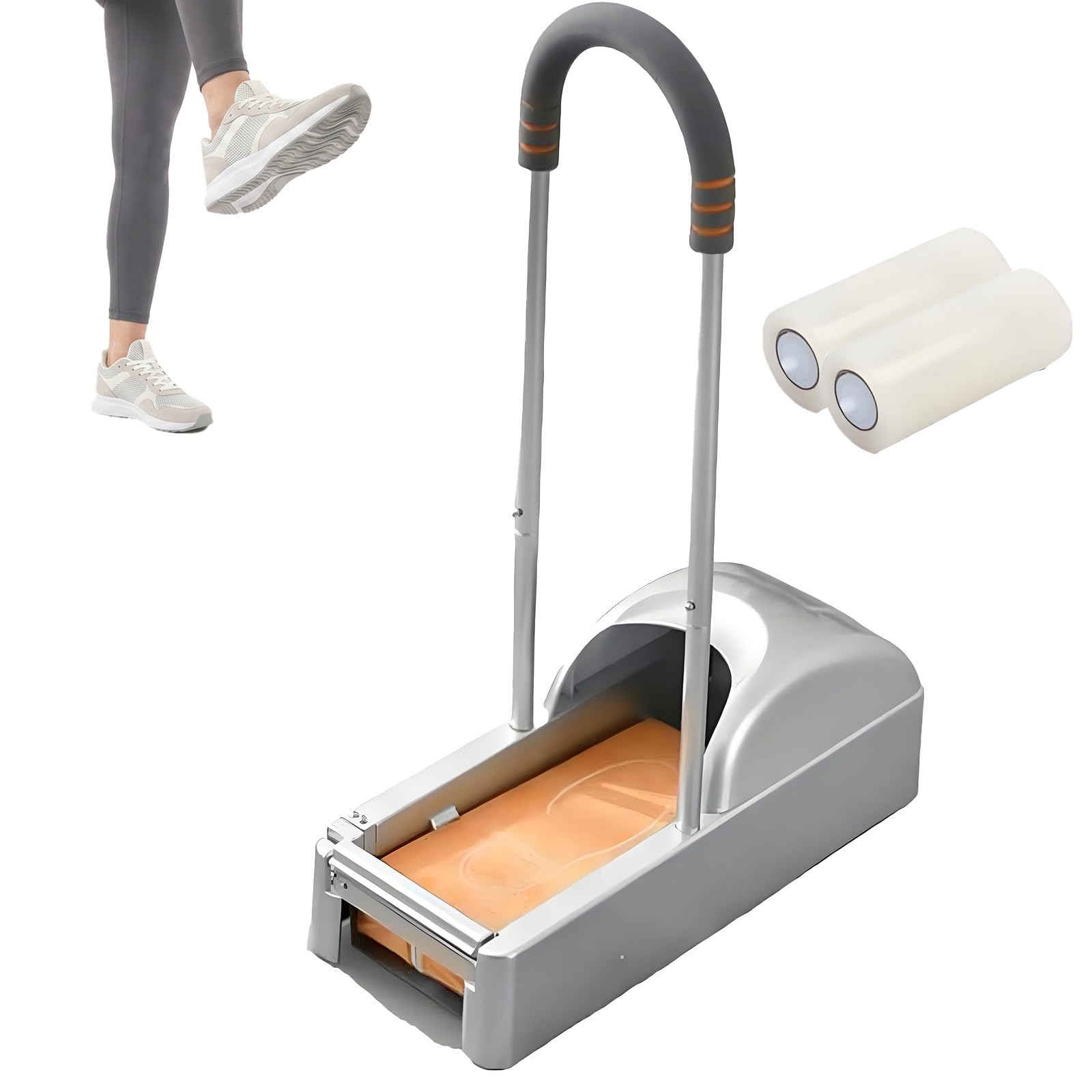 Dispenser automatico di copriscarpe con supporto per le mani, base imbottita, protezione per pavimenti interni, per laboratorio e spazio di lavoro, 2400 usi