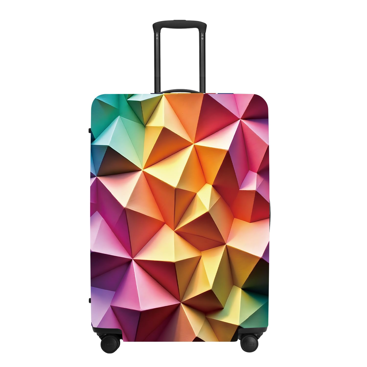 Abstract Geometric Luggage Cover, Gradient Polygons Waterproof Anti-Scratch Suitcase Protector, Modern Travel Case