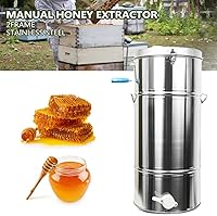 Vista 3 de Extractor eléctrico de miel, extractor de miel de acero inoxidable de 2 marcos, extractor manual de miel, tambor de miel, equipo de centrífuga