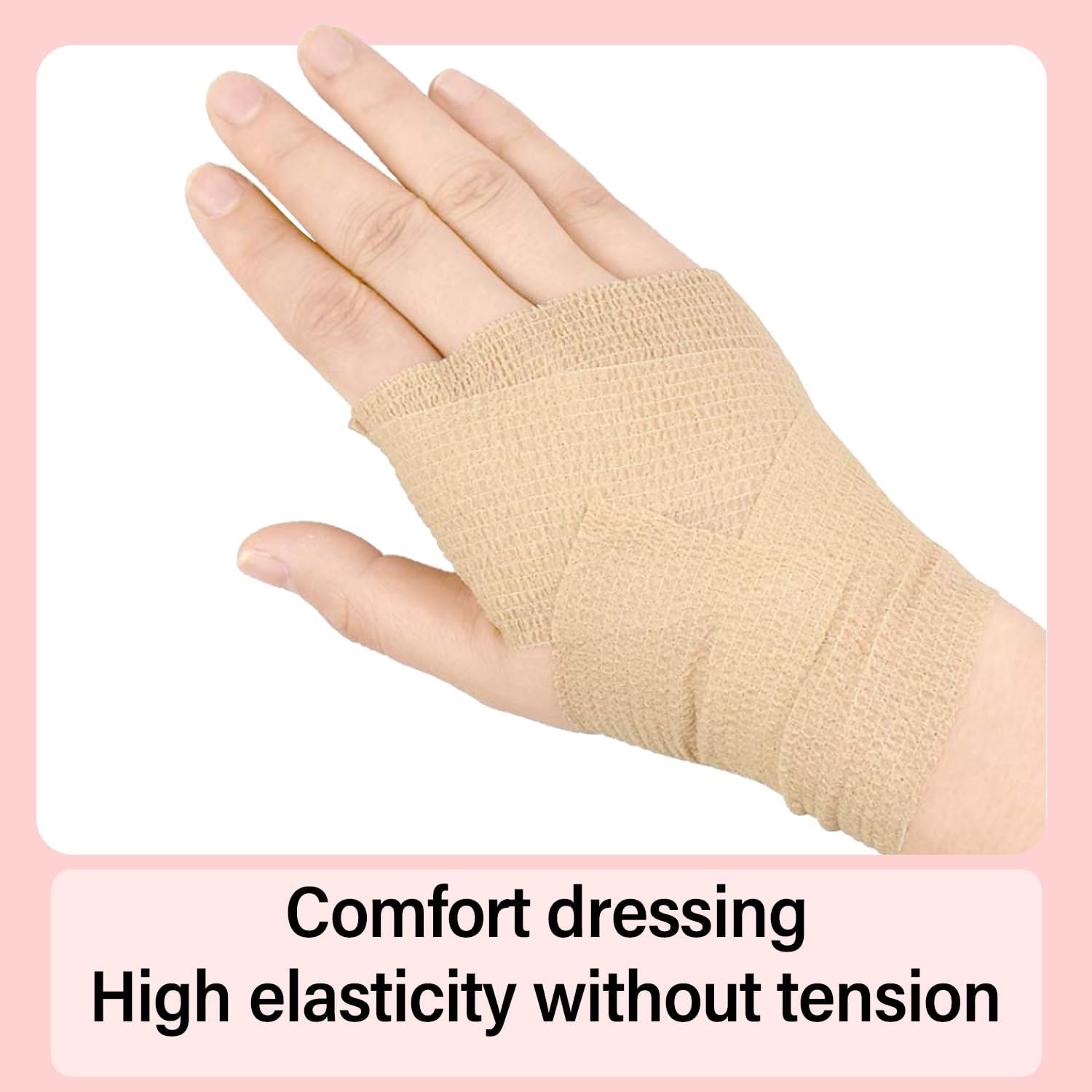 OZER 12 Pack 2 Inch x 5 Yards Self Adhesive Bandage Breathable Cohesive Bandage Wrap Rolls Elastic Self-Adherent Tape for Stretch Athletic, Sports, Wrist, Ankle (Tan, 2 Inch)