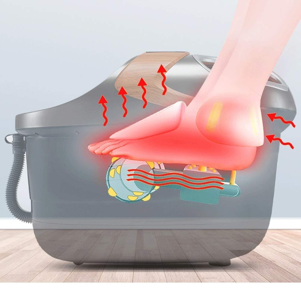 Bañera para pies, baño de pies doble Masaje eléctrico Calefacción Hogar Inteligente Temperatura constante Lavabo de espuma Máquina de pedicura automática Bañera para pies Familia, Barril de baño para