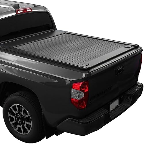 Syneticusa Stealth Black Retractable Hard Tonneau Cover T-Slot Rails Fits