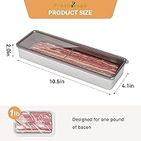 Vista 2 de Freshmage Recipiente de tocino para refrigerador, 1 paquete de acero inoxidable 304 hermético para almacenamiento de carne de delicatessen