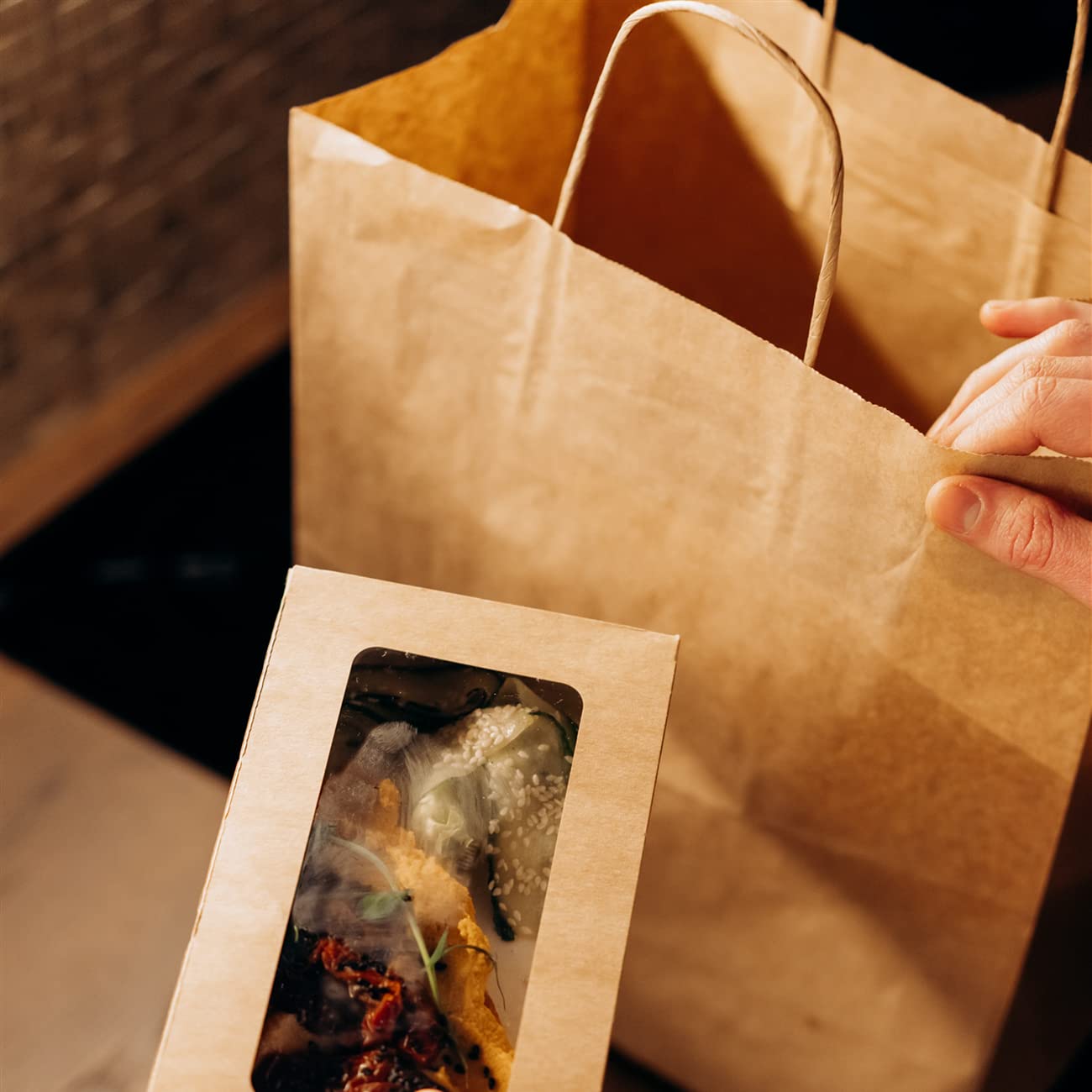 BagDream Bolsas de papel de 10 x 6 3/4 x 12 pulgadas, 100 bolsas de papel marrón con asas, bolsas de compras de papel kraft, bolsas de venta al por menor de mercancía, bolsas para llevar para