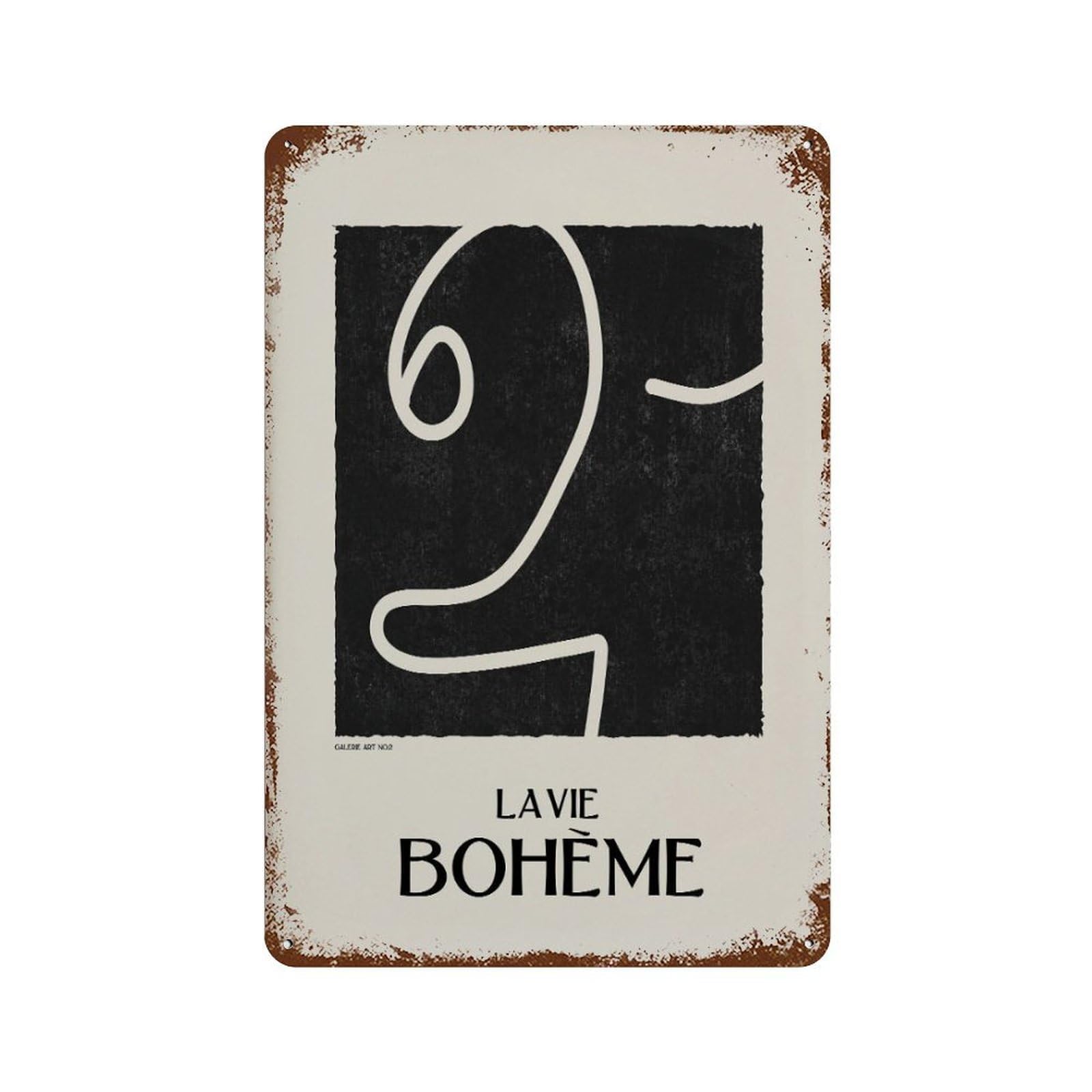 xiaoxiaoshen Galerie Boheme Neutral Abstract Figure, Mid Century Modern Wall Decor Art Metal Tin Poster Modern Home Decor Art Home Bar Shop Decorations Vintage Sign 30x20cm
