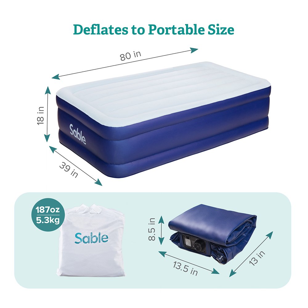 sable single size air bed