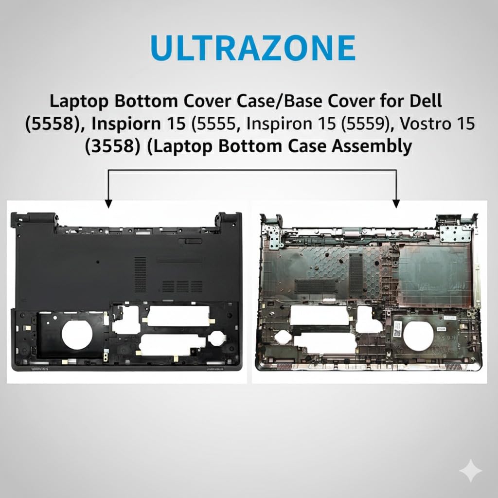 ULTRAZONE Laptop Bottom Cover Case/Base Cover for Dell Inspiron 15 (5558), Inspiron 15 (5555), Inspiron 15 (5559), Vostro 15 (3558) (Laptop Bottom Case Assembly)