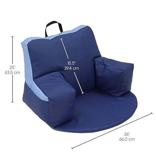 Miniatura 2 de Factory Direct Partners 12367-NVPB SoftScape Relax-N-Read - Puf con respaldo de apoyo, bolsillos de almacenamiento y almohadilla de espuma de 12