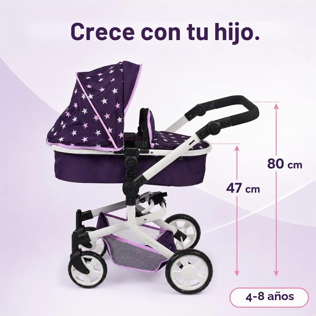 Bayer Chic 2000 595 71 Mika - Carrito para muñecas, diseño de Estrellas, Color Lila