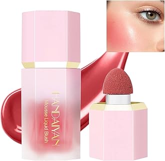 Liquid Blush Face Blusher Rouge Natural Smooth Blusher Pigment Long Lasting Creamy Soft Cheek Multi-purpose Stick Makeup With Cushion Cosmetics Liquid Facial Blush(Swipe right)
