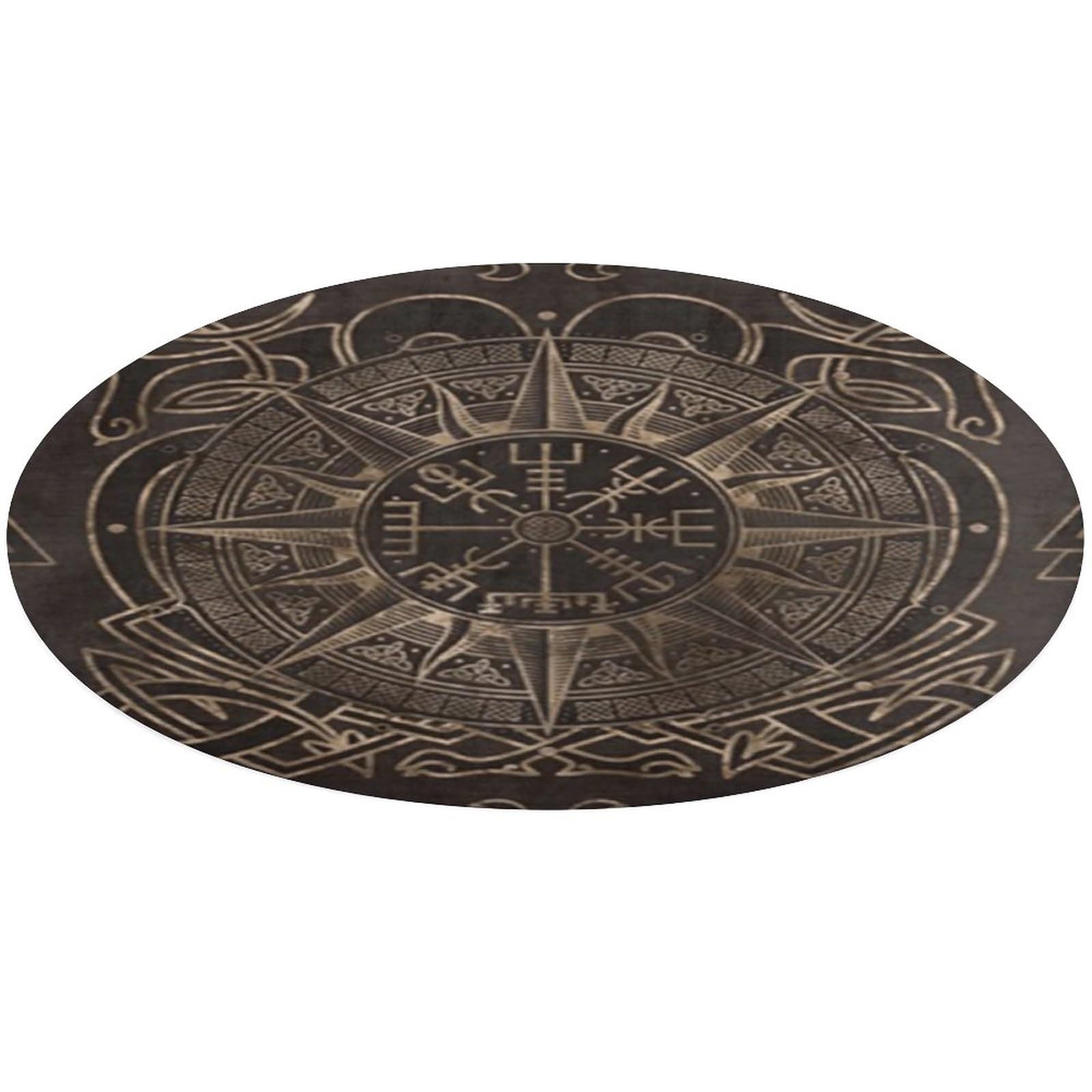 Tapis Vegvisir salon chambre tapis de sol rond 80cm