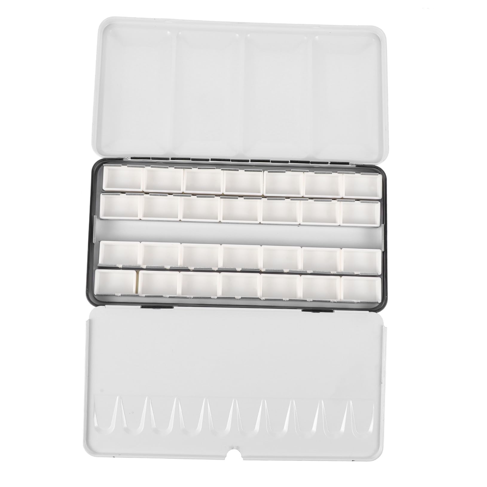 Boîte à Aquarelle Métal Vide Grosse Taille 28 Compartiments Noire pour Artistes Adultes Rangement Peinture Bricolage Loisirs Créatifs Écoles Fête Peinture