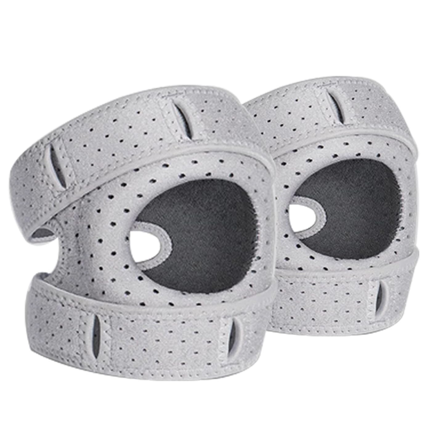 Rodillera deportiva de 2 unidades, transpirable, ajustable, para hombre y mujer, soporte profesional para rótula para aliviar el estrés en correr, senderismo, fitness y fútbol, color gris
