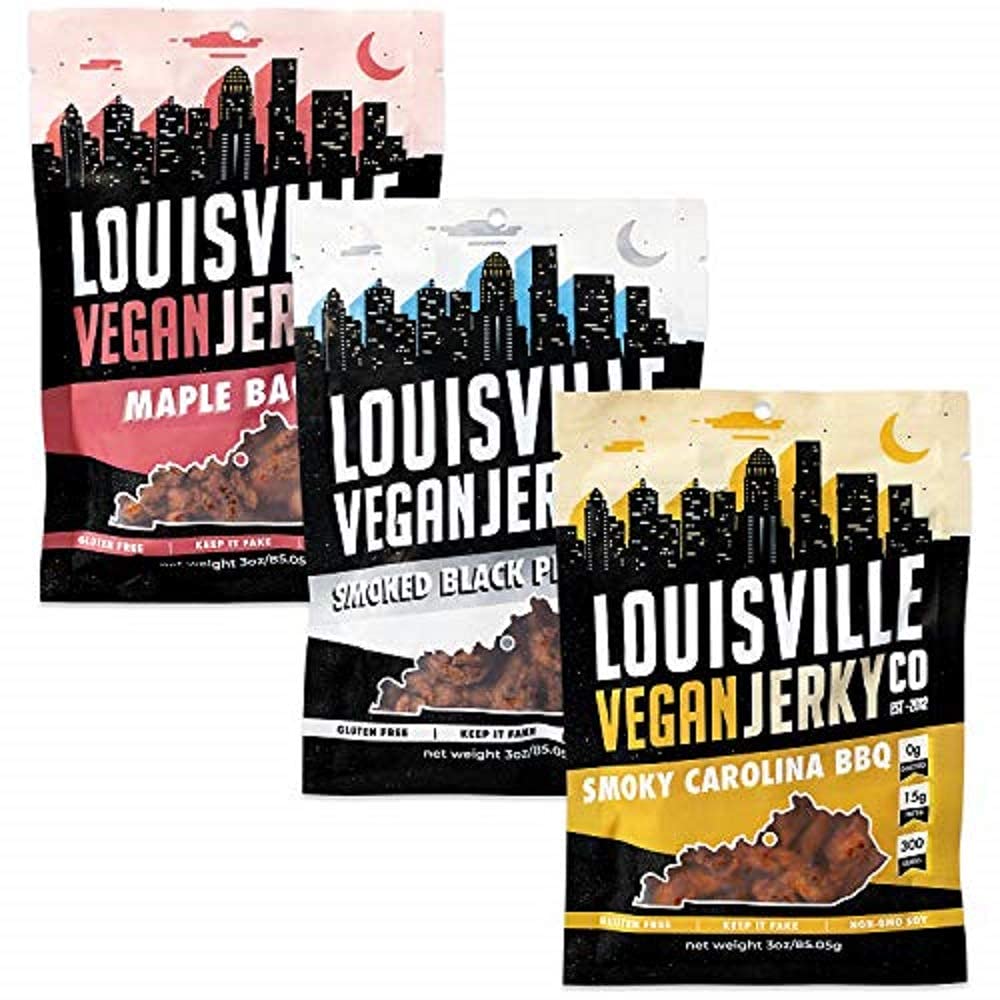 Co. Best Sellers 1 Variety Bundle Vegan Jerky 3 oz. 3 pack (Smoky Carolina BBQ, Smoked Black Pepper, Maple Bacon)