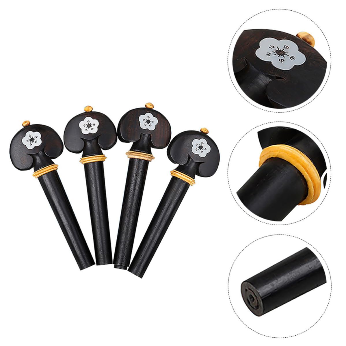 8 Clavijas de Afinación y Repuestos Duraderos para Violín de Madera Negra Ideales para Mantenimiento de Violines Accesorios Fáciles de Instalar
