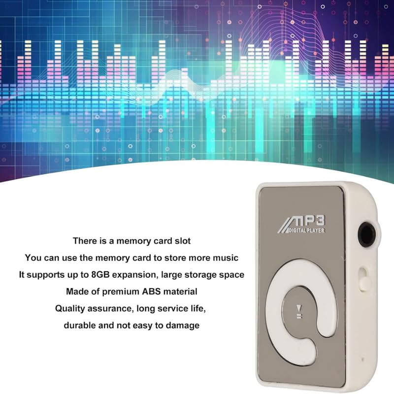 Image of Elevea ( Limited Stock with 15 Years Warranty ) MP3 Portable Music Player, Mini MP3 Back Clip Player with Memory Card Slot, MP3 Player for Sport Running, Kids Students - Silver