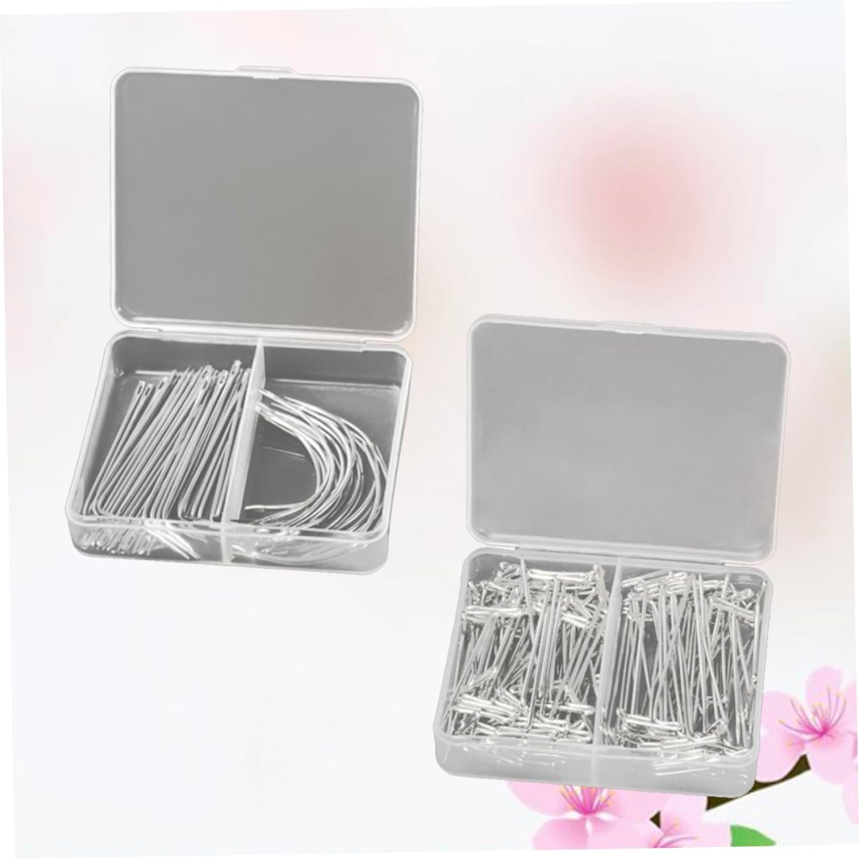 STOBOK 170pieces DIY Positioning Pin Set Wig Making Needles T-pins Straight Curved Kit for Wig Making Blocking Knitting Crafts