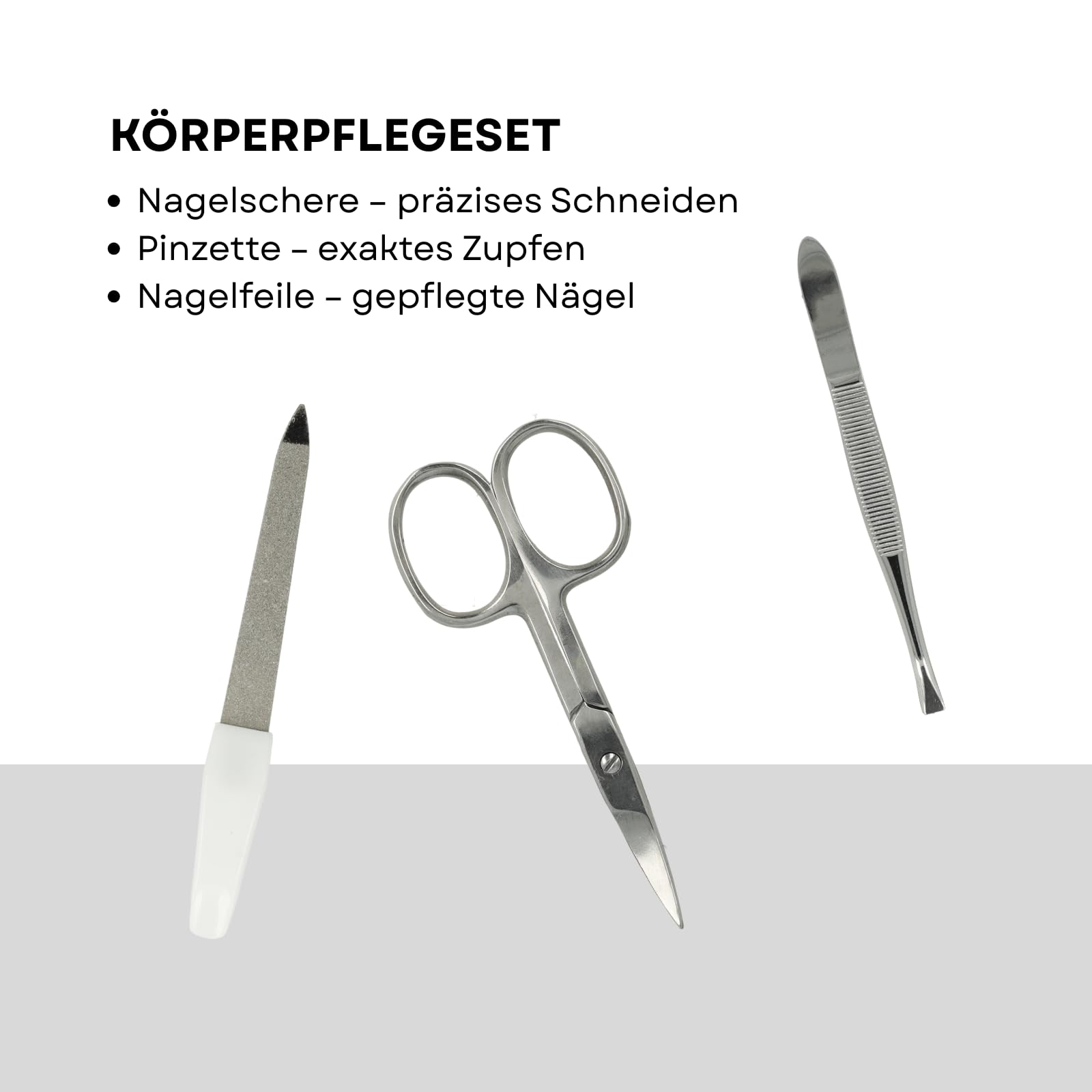 Clauss Set per la cura delle unghie con forbici, lime e pinzette | Set per unghie premium per manicure e pedicure | Astuccio per unghie per uso quotidiano e viaggi | BC-S10044