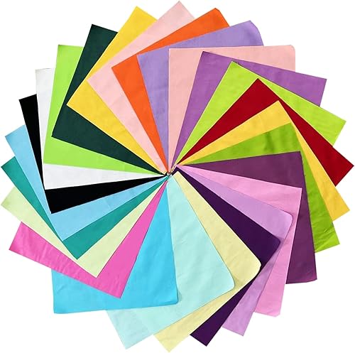 Miniatura 5 de HANPATQUI 50 unidades de 8 x 8 pulgadas, 100% algodón sólido de tela gruesa para coser y acolchar, paquetes de tela precortada cuadrada para