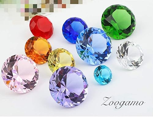 Zoogamo Pisapeles de cristal de cristal en forma de diamante verde de 4.724in, decoración de oficina en casa y decoración de recuerdos de boda con