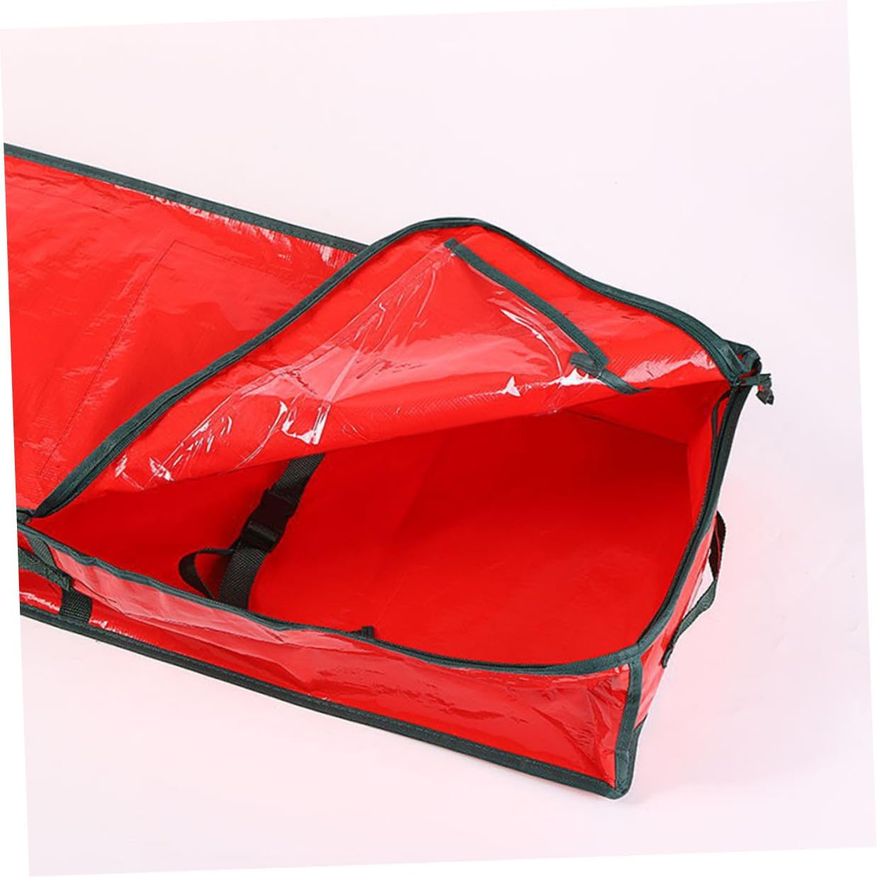 SEWACC Large Christmas Tree Storage Bag with Handle Waterproof Red Xmas Tree Carrying Pouch 120x36x13cm Zippered Holiday Storage Organizer and Home Use