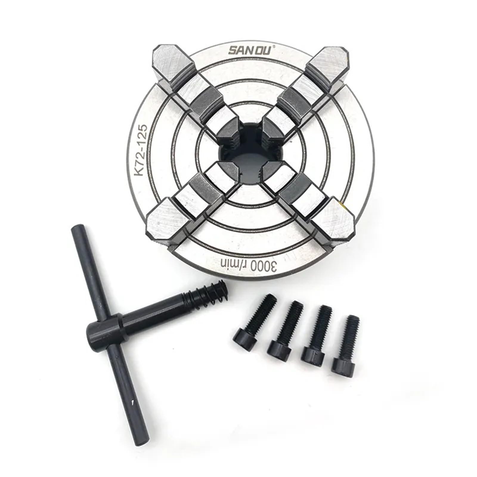 Zbiianxer Sturdy Good Strength Alloy Four Grip Fixture Designed For Good Exactness Turning On Regular Lathes Metal Lathe Toss