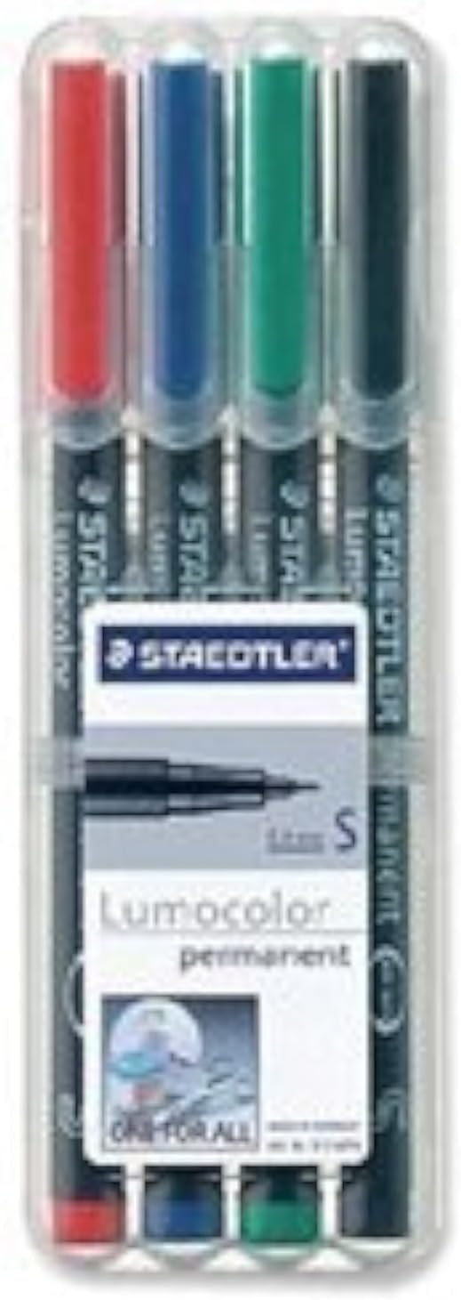313 Lumocolor Pen Permanent Superfine 0.4mm Assorted Ref 313WP4 [Wallet 4]