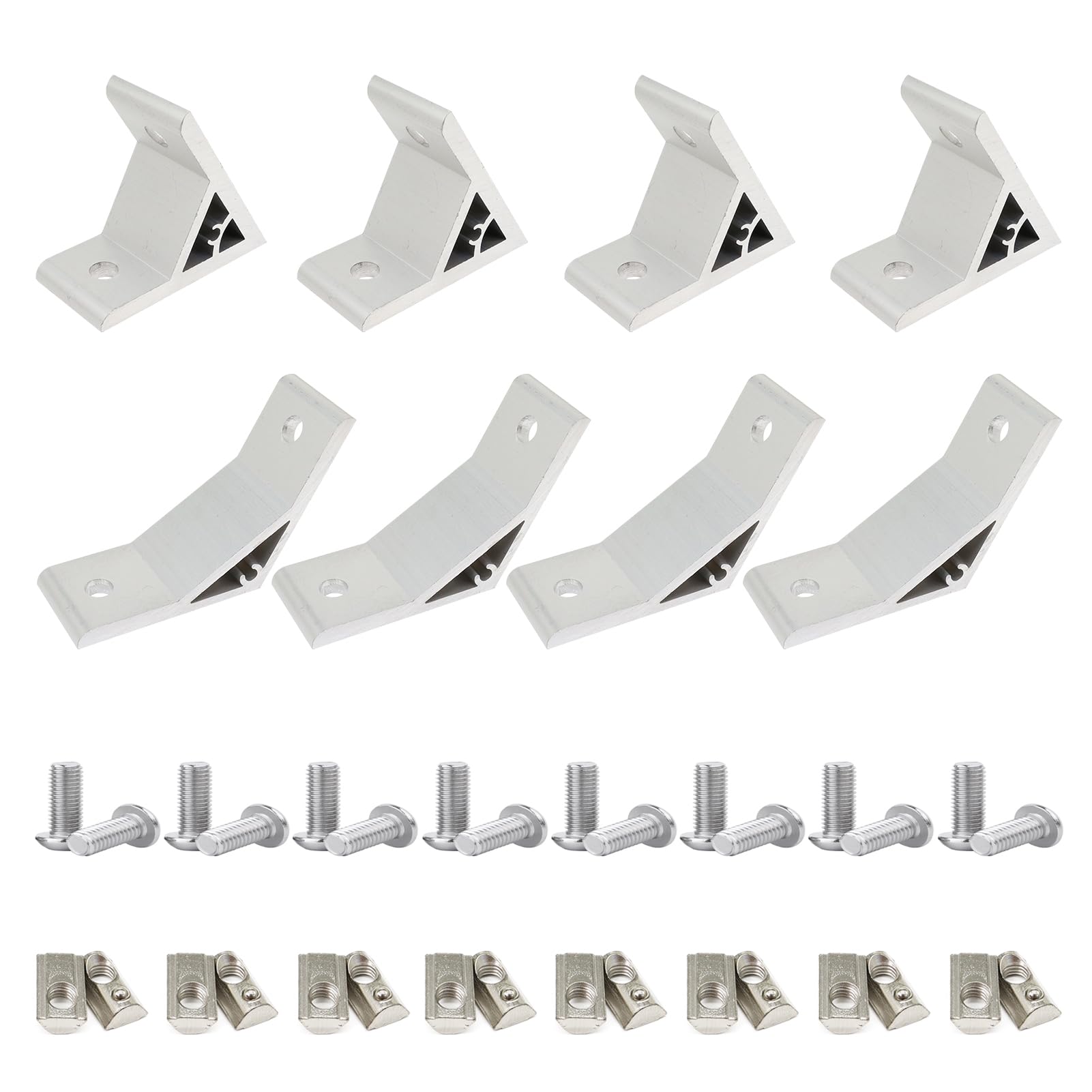 Profilé en aluminium extrudé 135° 4040 avec lot de 4 équerres 45 degrés
