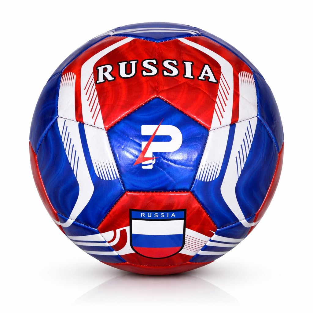 PLAYPRO Metallic Training Soccer Ball – World Edition, 40+ Country Designs (USA, Argentina, Brazil, Mexico, Portugal & More) (Russia, 5) — image 1