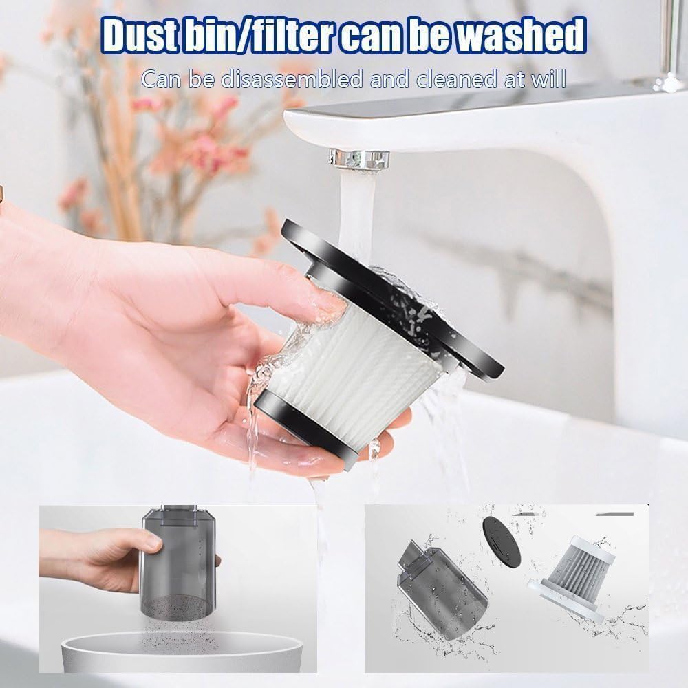 Extempore 3IN1 Portable Car Vacuum Cleaner with Blower | USB Rechargeable Wireless Handheld Car Vacuum Cleaner Remover, Pill Remover from Carpets, Curtains. (Black) (Ultra Black) 3